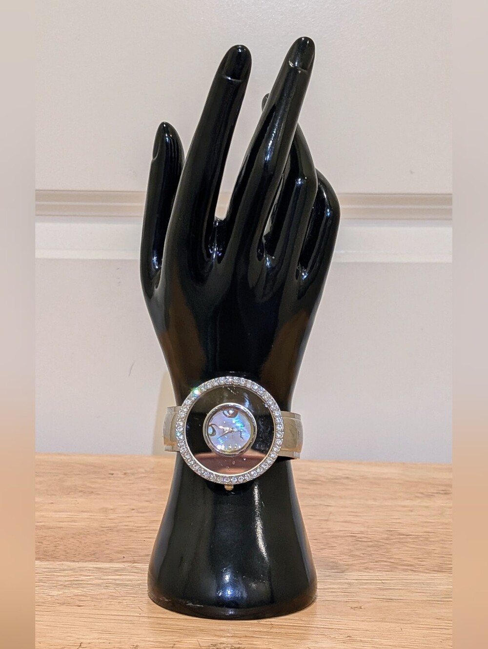 Osirock Mother of Pearl And Rhinestone Cuff Watch